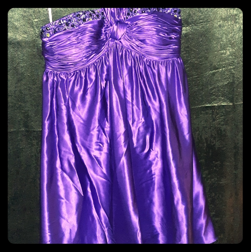 Basix black label,  purple elegant silky halter